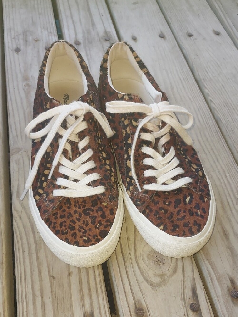 Madewell Sidewalk Low-Top Sneakers in Painted Leopard Calf Hair
